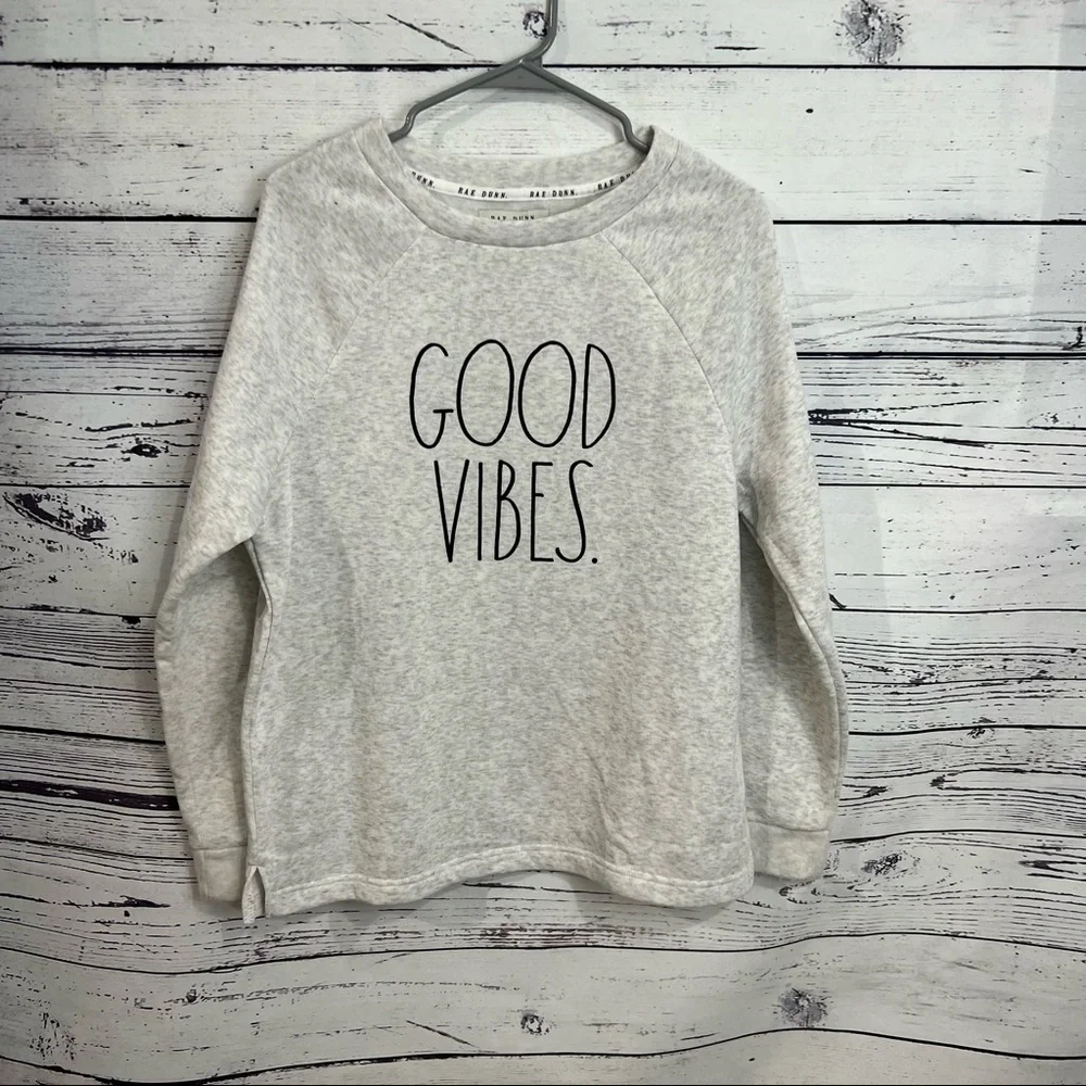Rae Dunn Good Vibes Crewneck Sweatshirt large womens - Picture 2 of 6